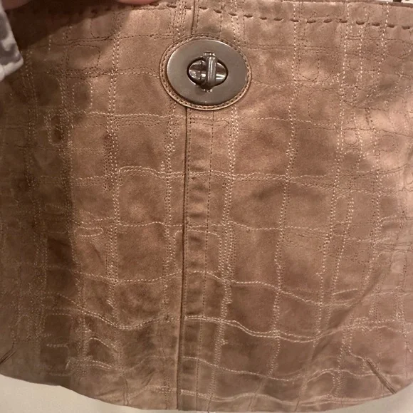 Coach suede and leather bag - Picture 2 of 7